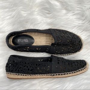 MIchael Kota Darci Cutout Espadrille Flats Black espadrilles size 8